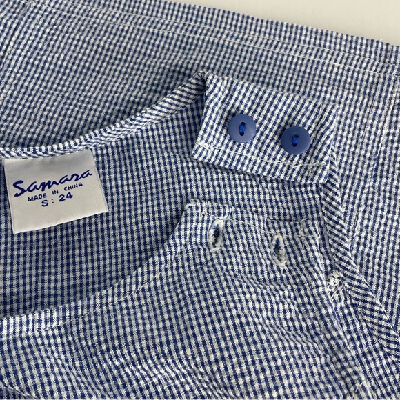 Vintage Samara Girls Bunny Seersucker Outfit Blue White S 24 Months - Picture 10 of 15